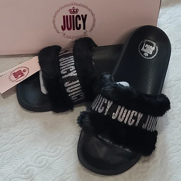 Juicy Couture Shoes Juicy Couture Black Faux Fur J Wake